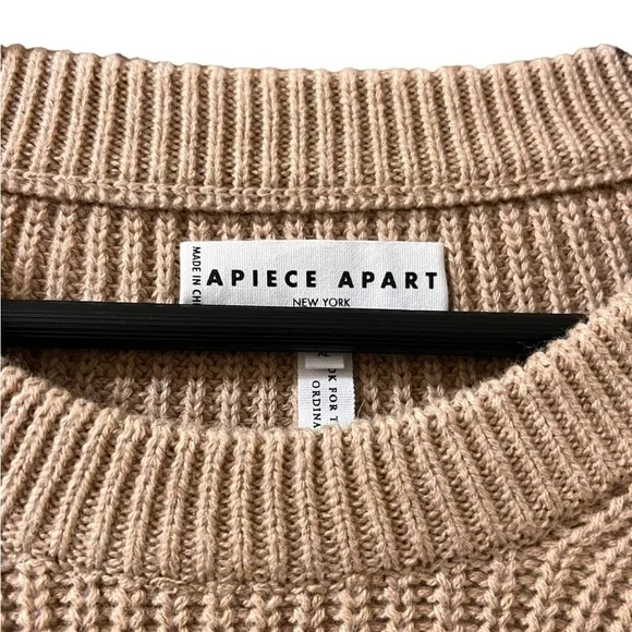 Apiece‎ Apart Sweater Cashmere Wool Blend Celeste Crop Knit Pullover Sz XL
